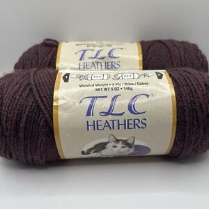 TLC Heathers Yarn Lot of 2 – Port Wine 2495 – Same Dye Lot